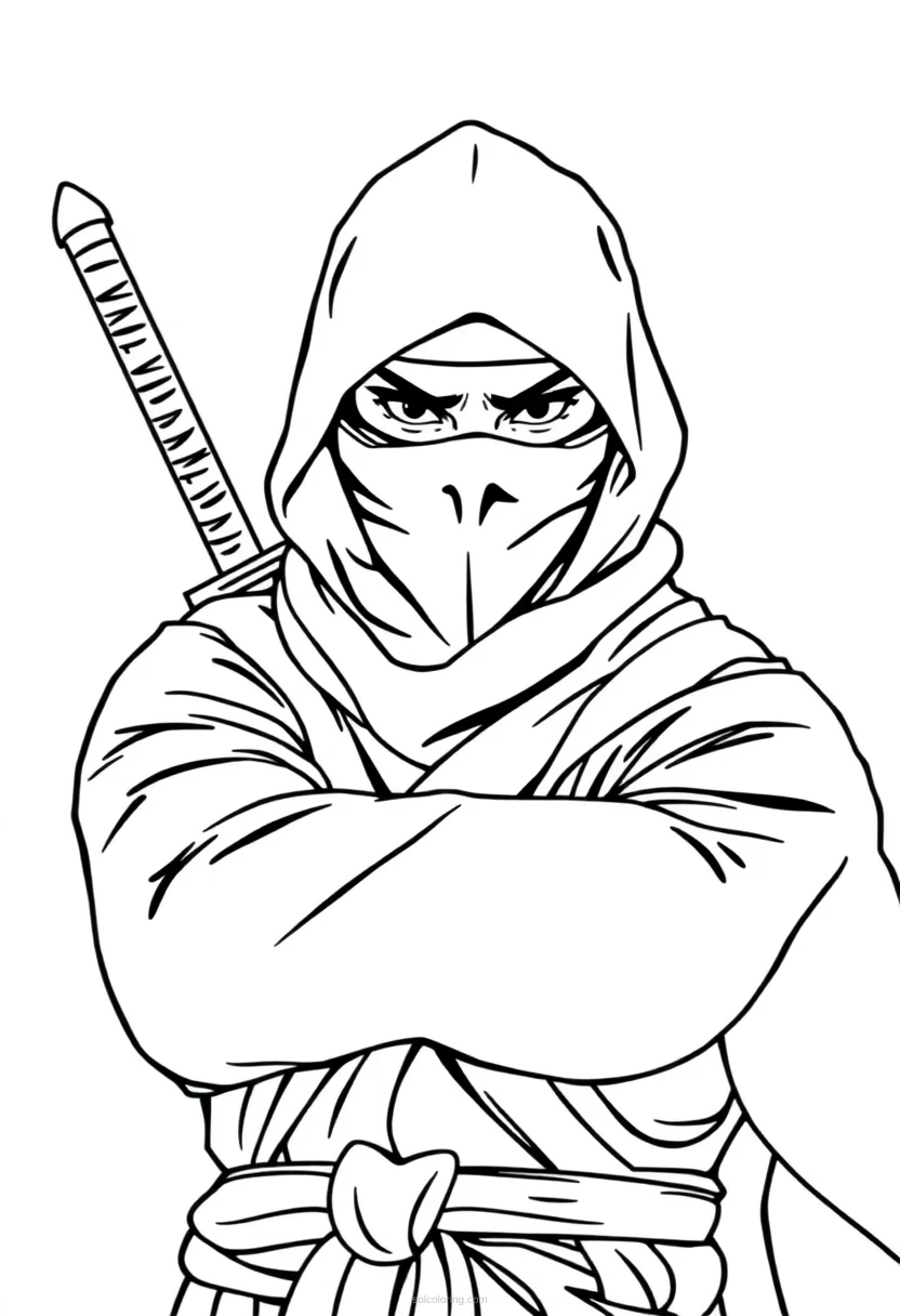 Ninja coloring page for kids