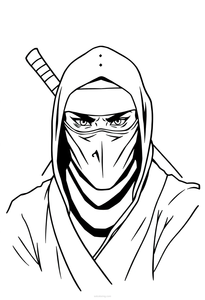 Ninja coloring page for kids