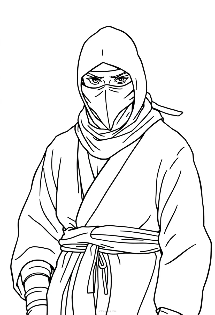 Ninja coloring page for kids