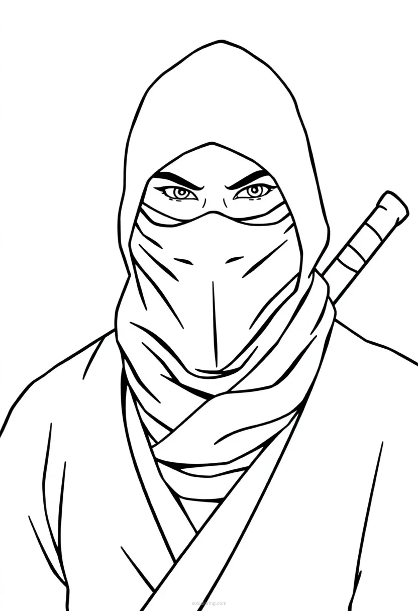 Ninja coloring page for kids