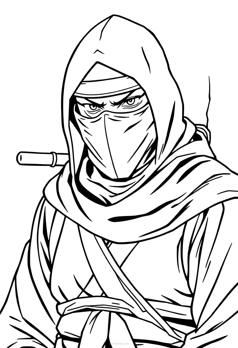 Ninja coloring page for kids