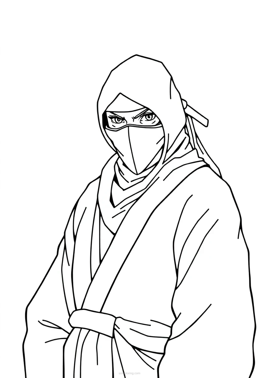 Ninja coloring page for kids