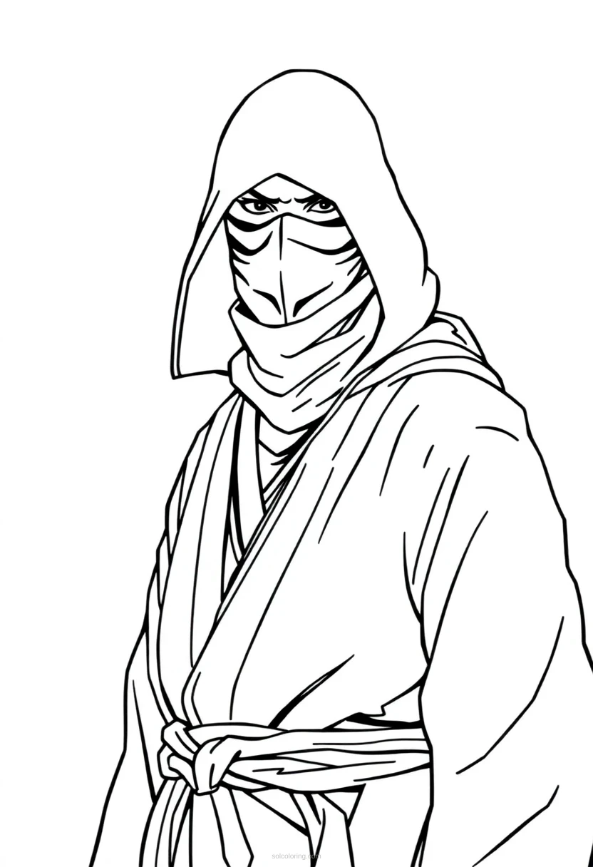Ninja coloring page for kids