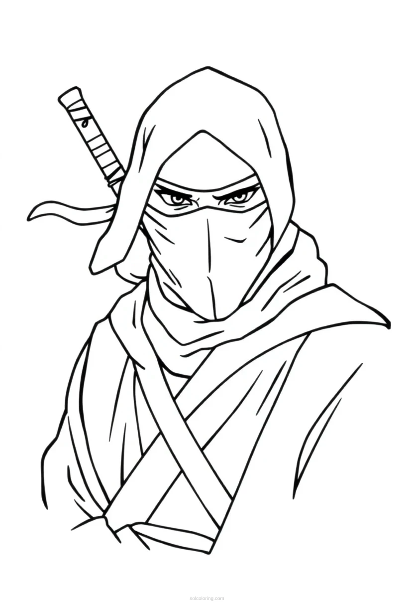 Ninja Mandala coloring pages