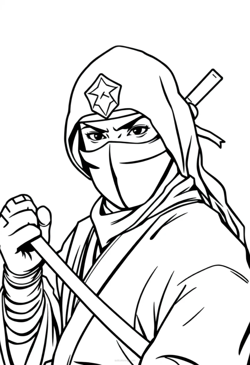 Ninja coloring page for kids