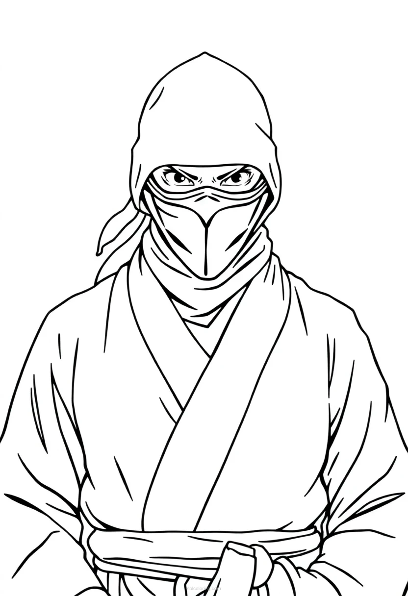 Ninja coloring page for kids
