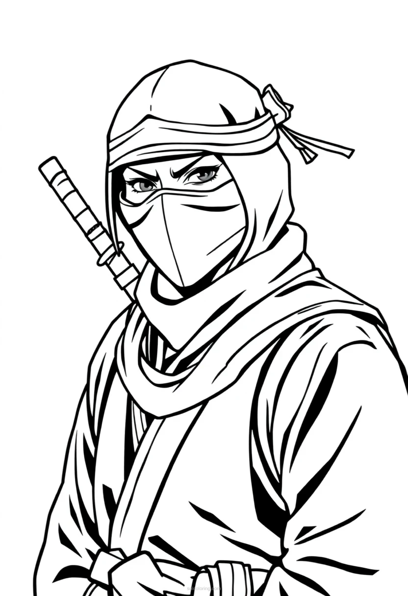 Ninja coloring page for kids