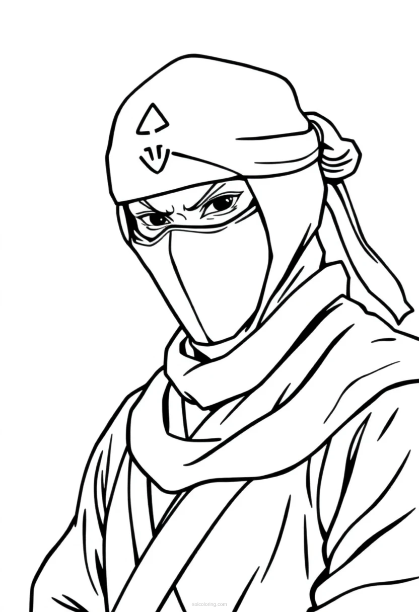 Ninja coloring page for kids
