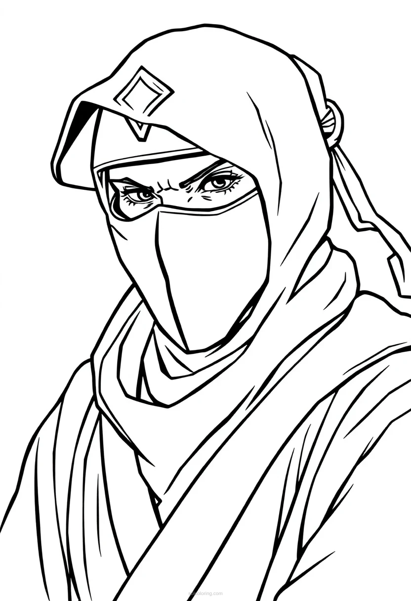 Ninja Realistic coloring pages