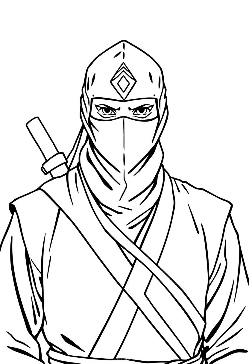 Ninja coloring page for kids