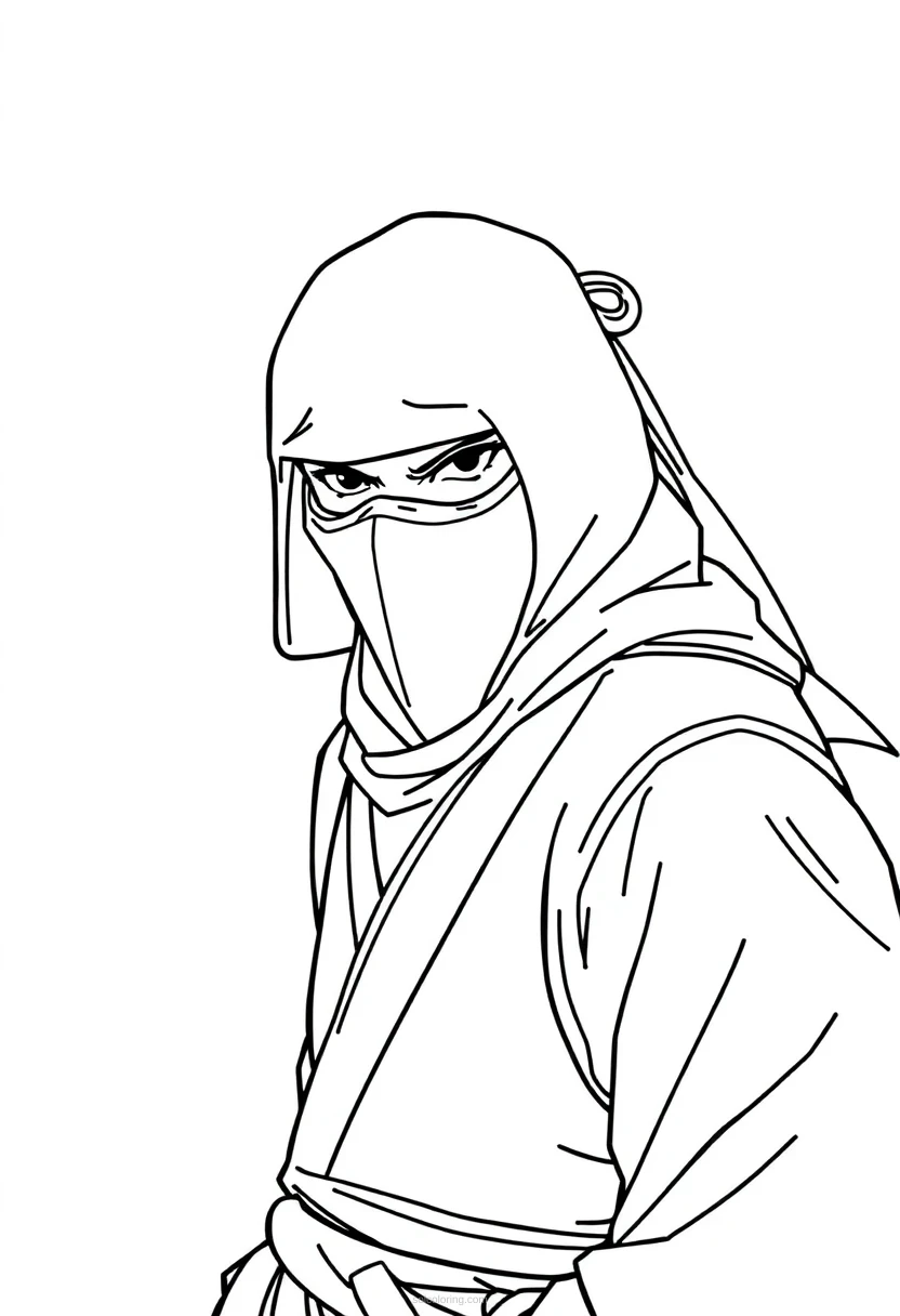 Ninja coloring page for kids