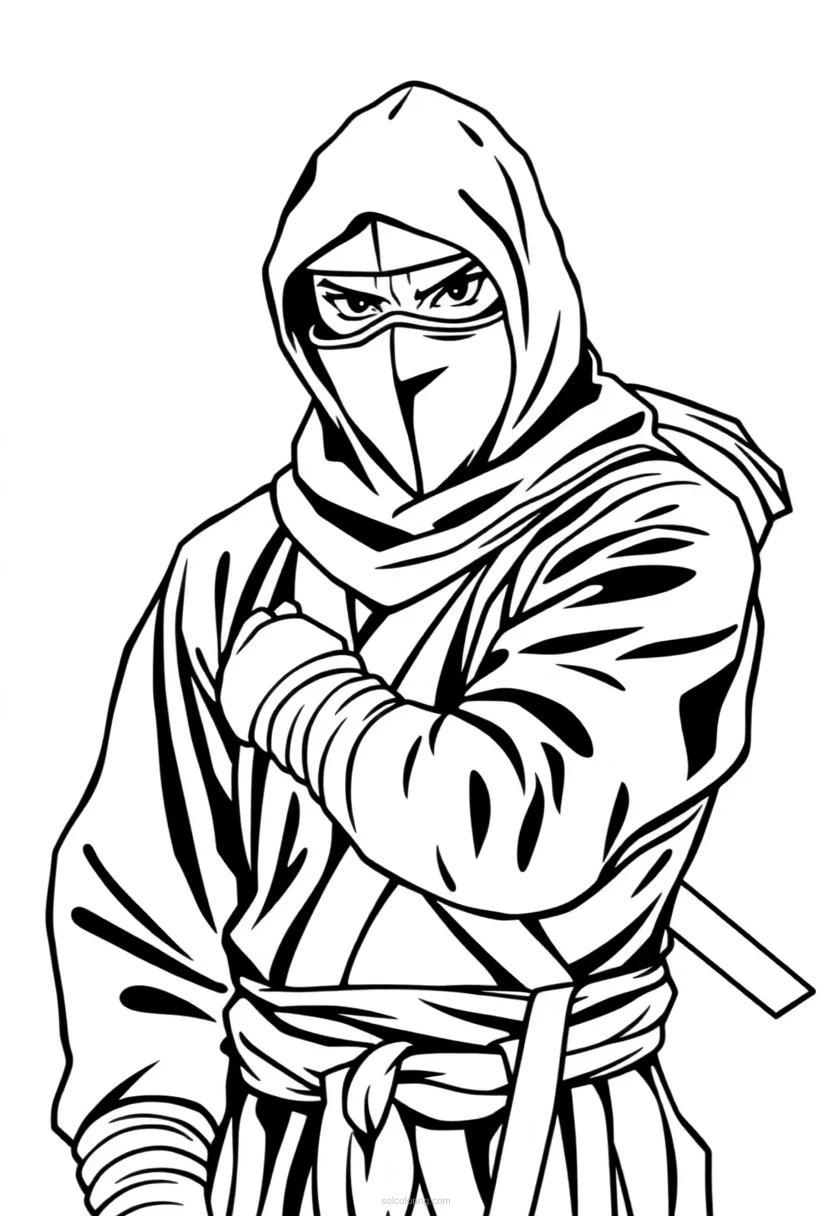 Ninja coloring page for kids