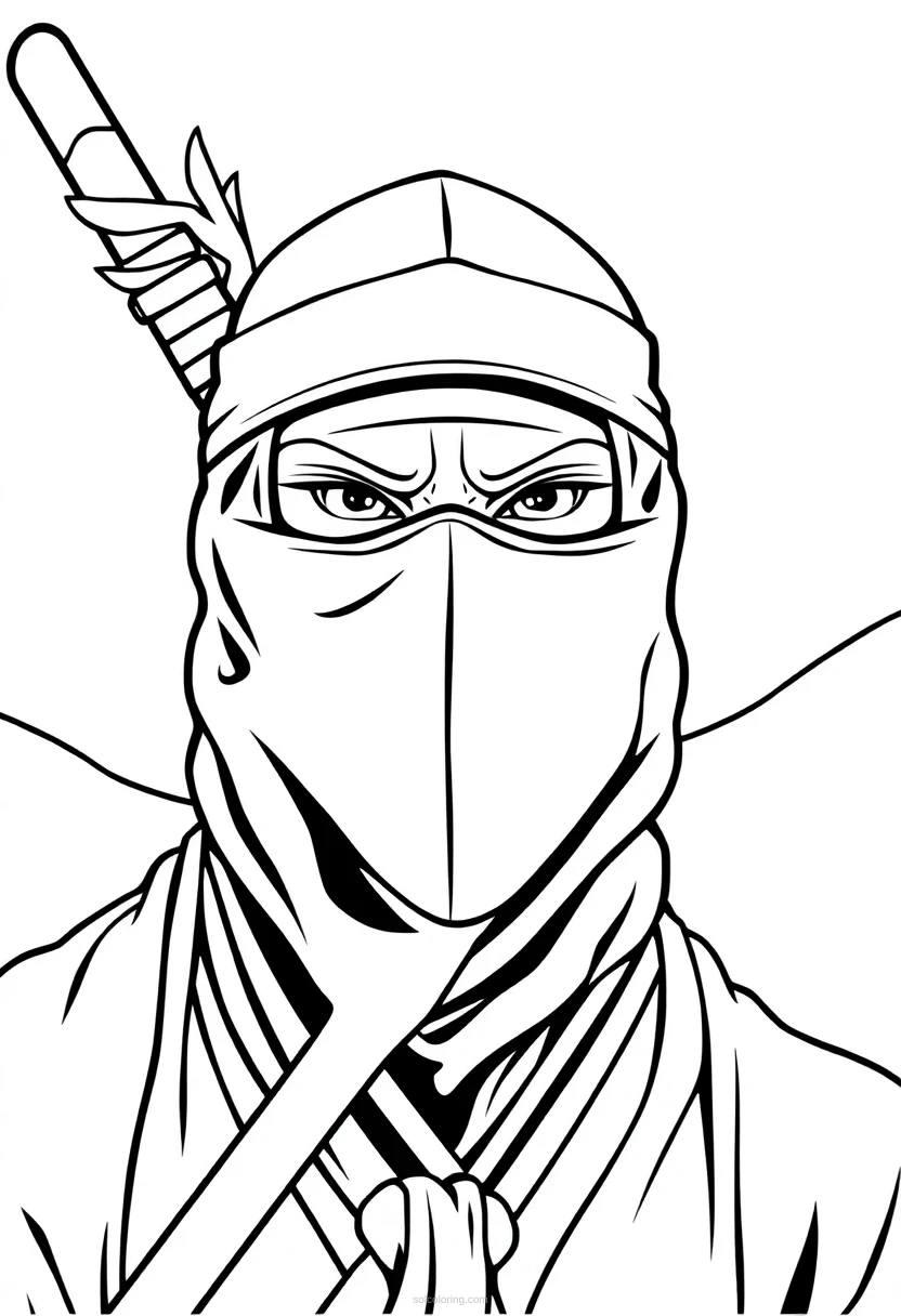 Ninja coloring page for kids