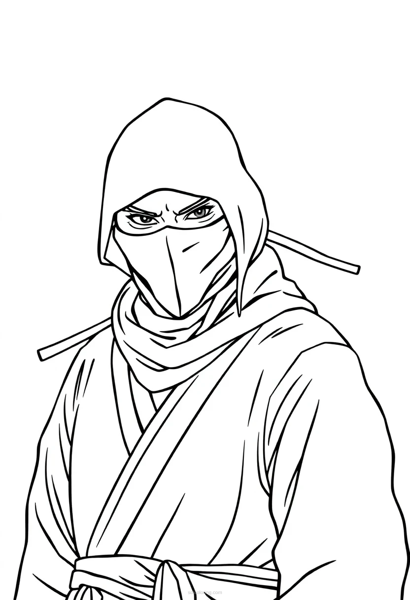 Ninja coloring page for kids