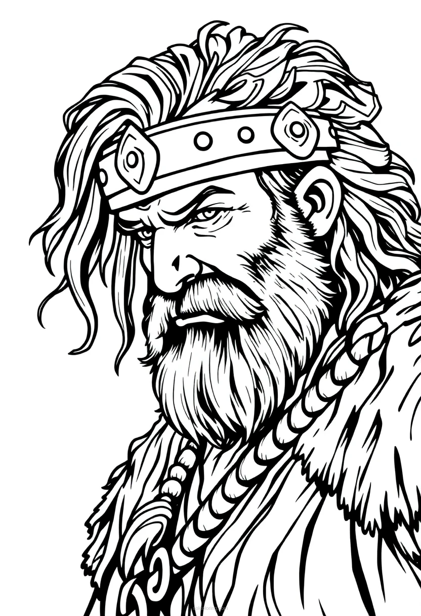 Norse Berserker Warrior coloring page for kids
