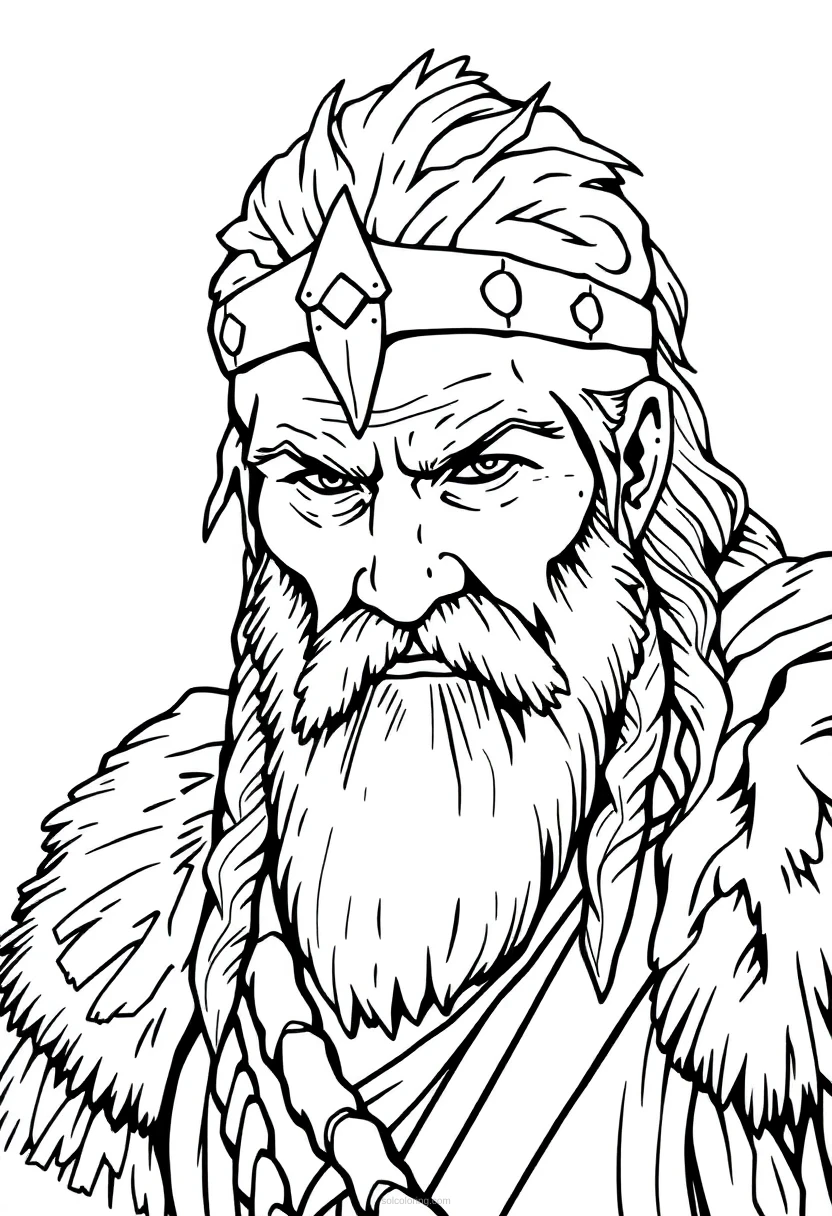 Norse Berserker Warrior coloring page for kids