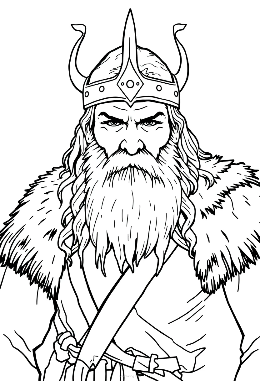 Norse Berserker Warrior coloring page for kids