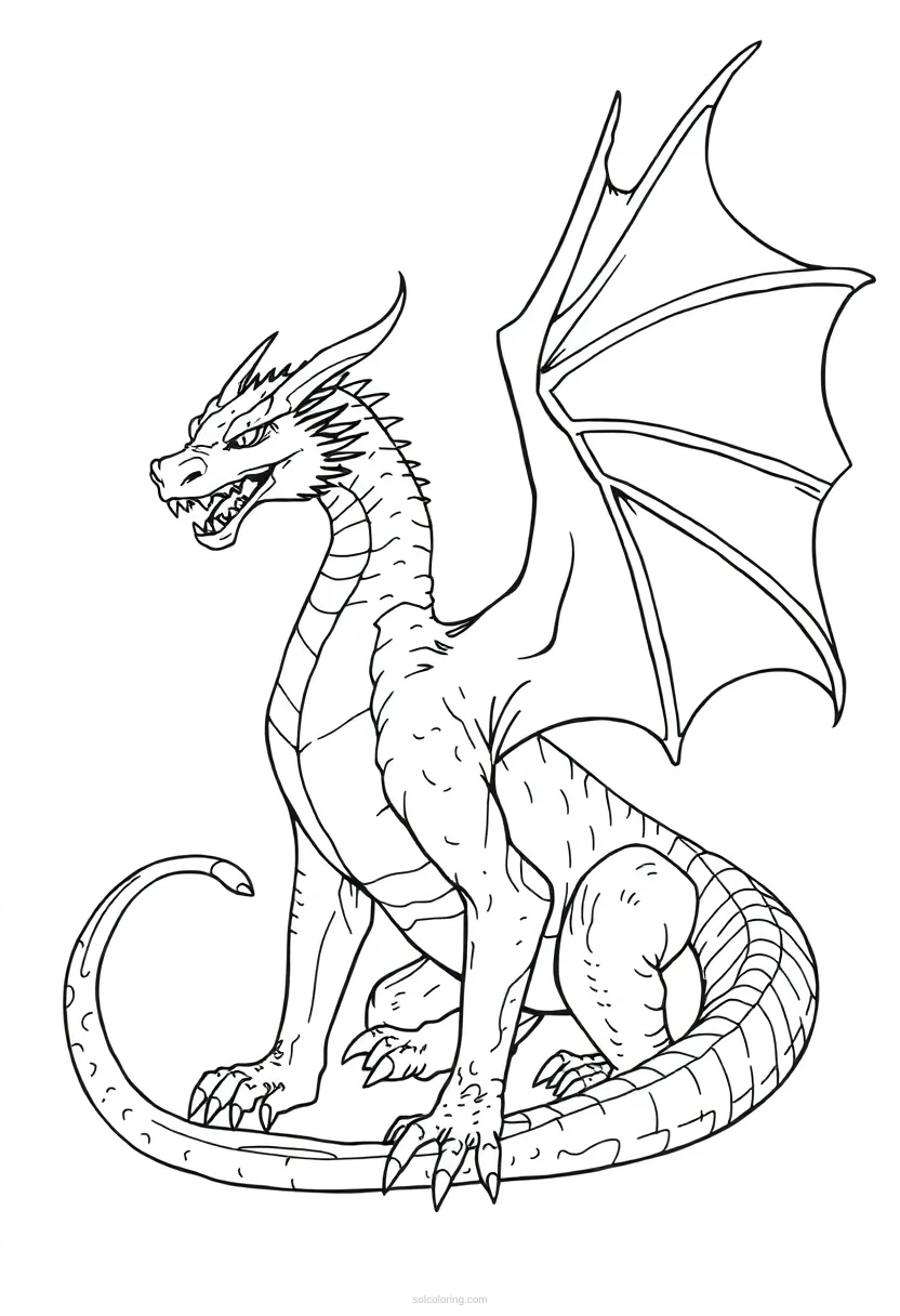Norse Dragon coloring page for kids