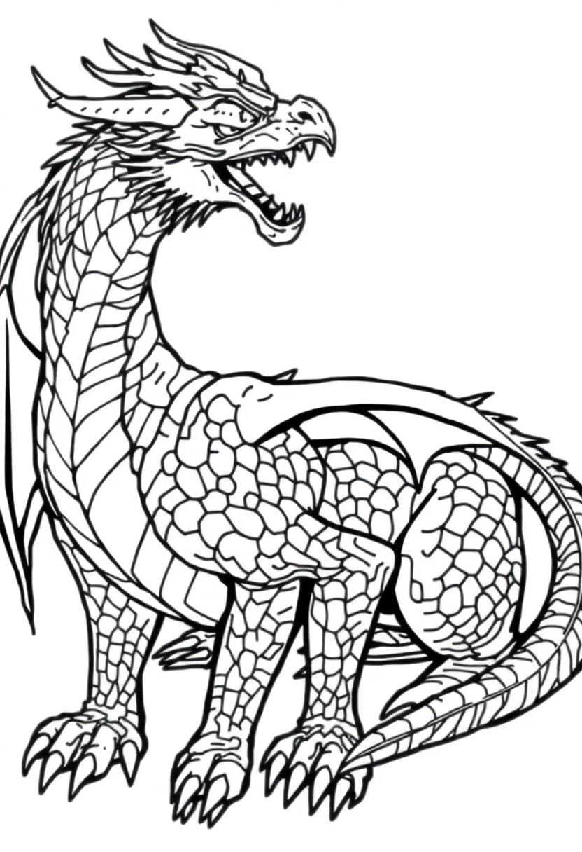 Norse Dragon coloring page, free printable