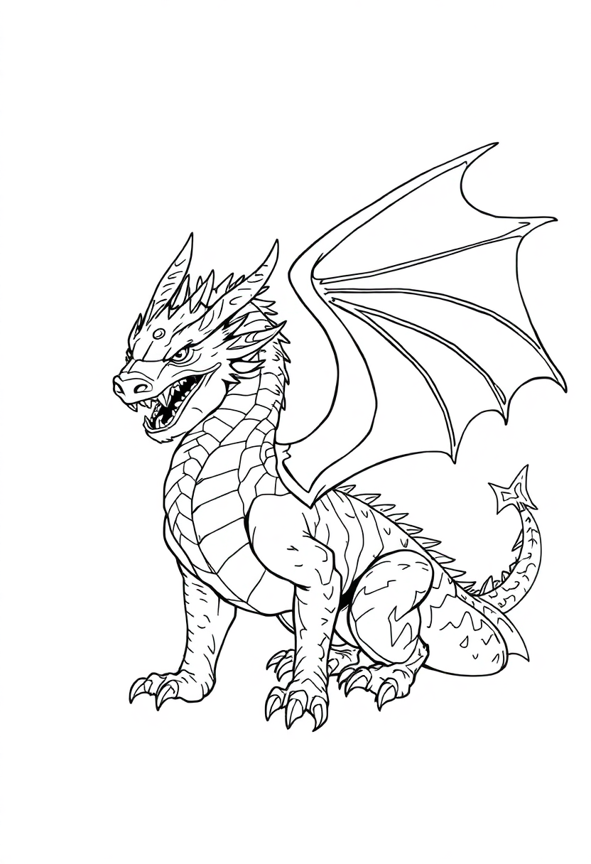 Norse Dragon coloring page, free printable