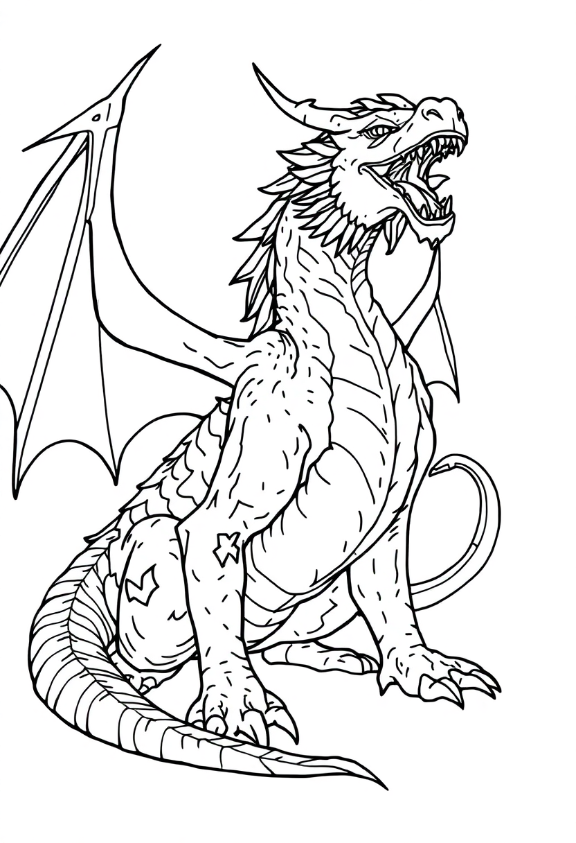 Norse Dragon coloring page, free printable