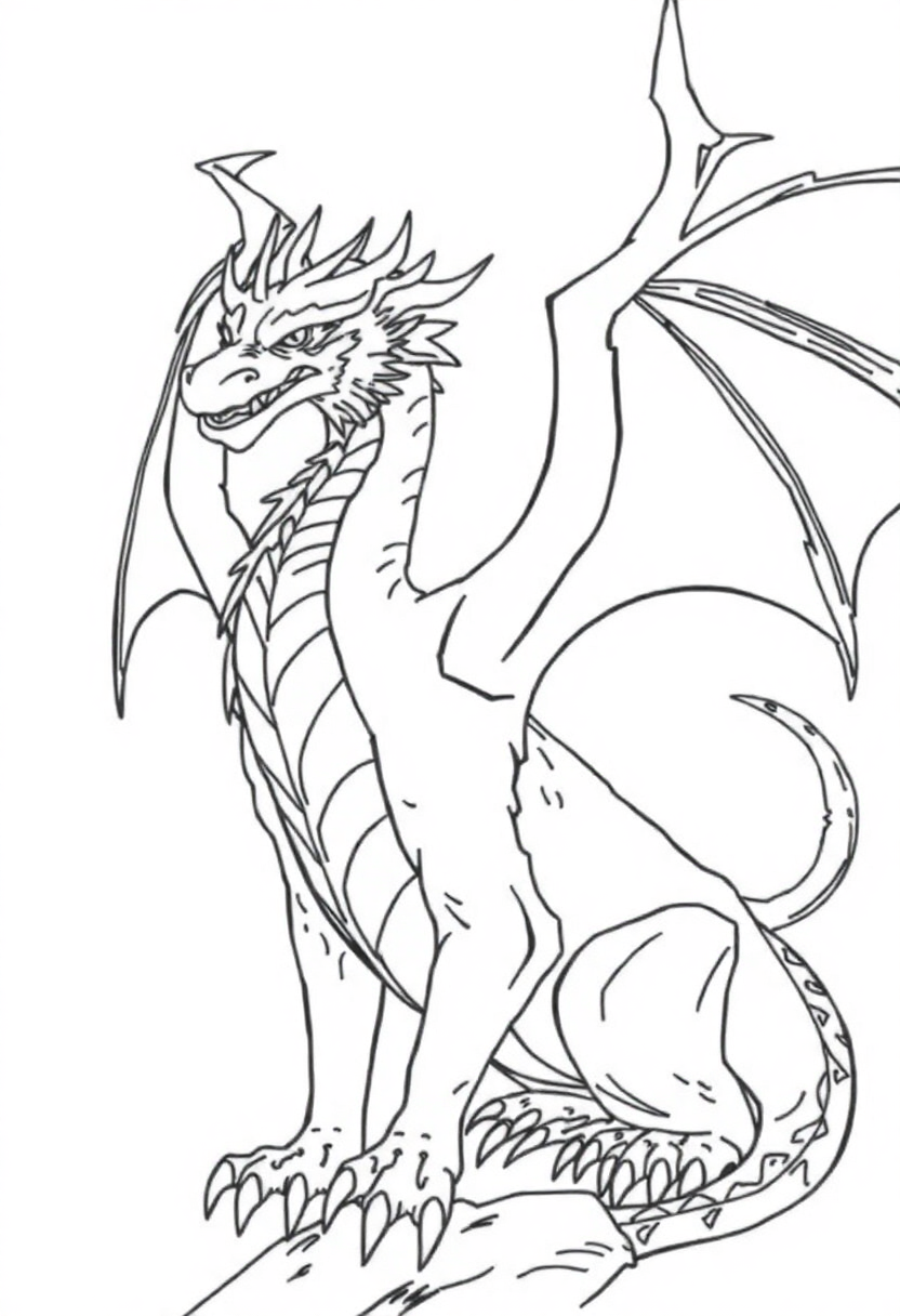 Norse Dragon coloring page, free printable
