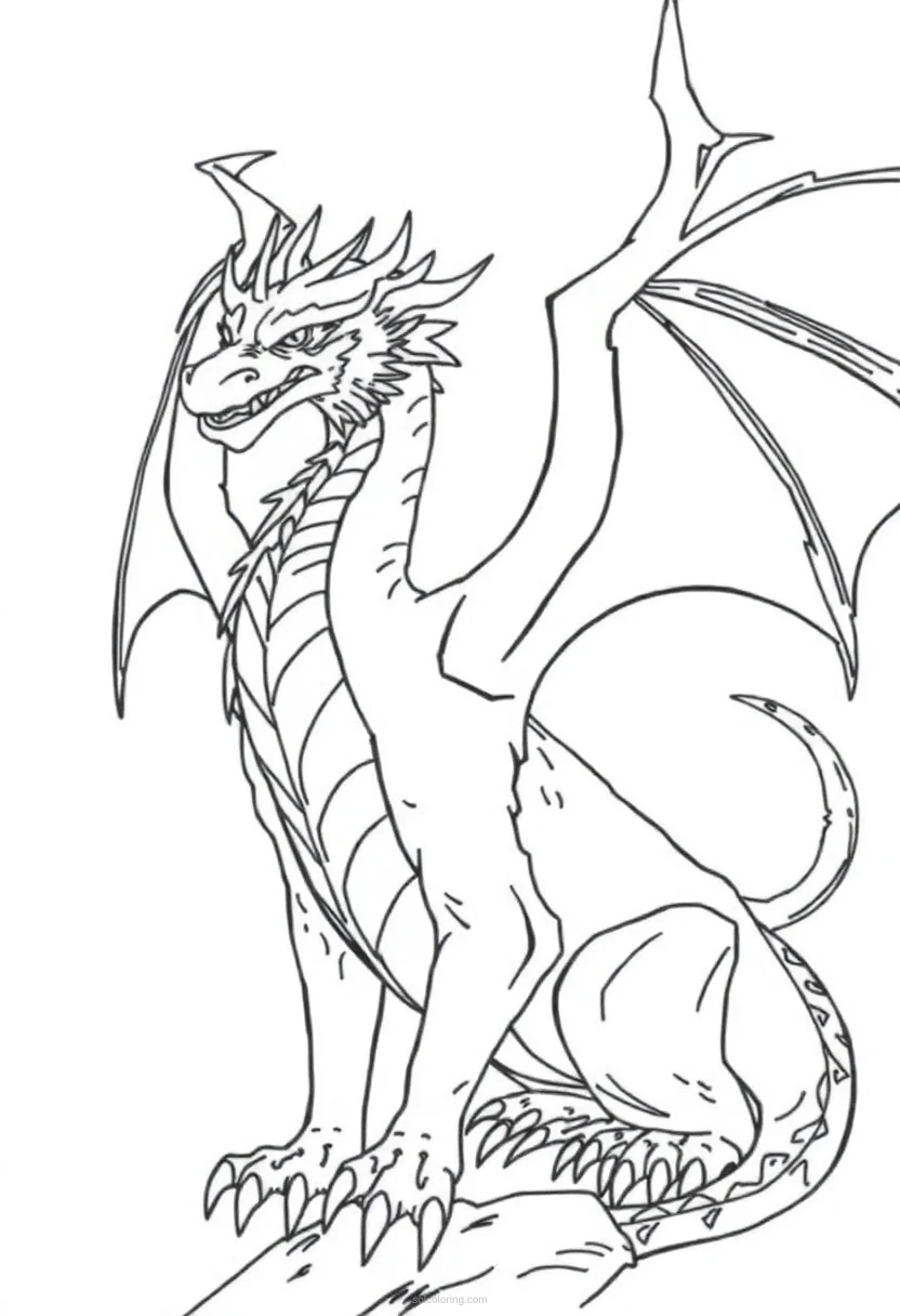 Norse Dragon coloring page for kids