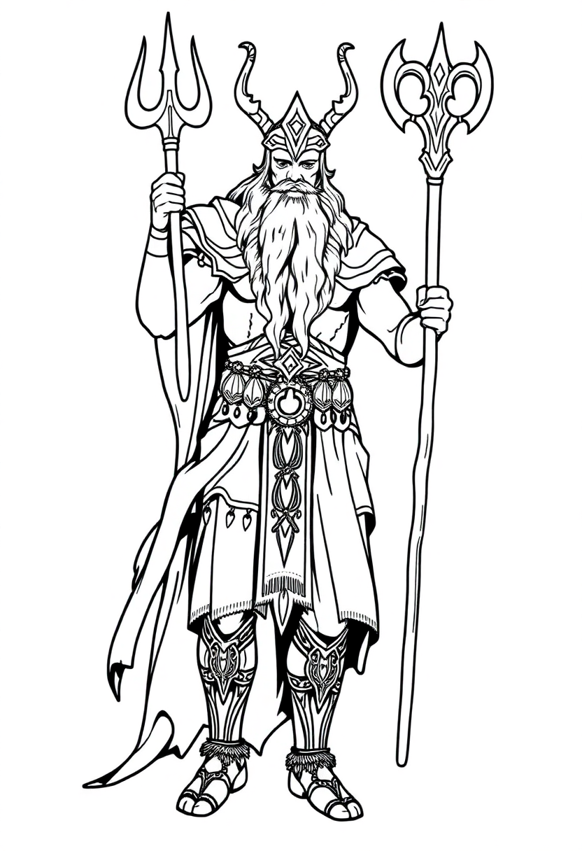 Norse God Baldur coloring page, free printable