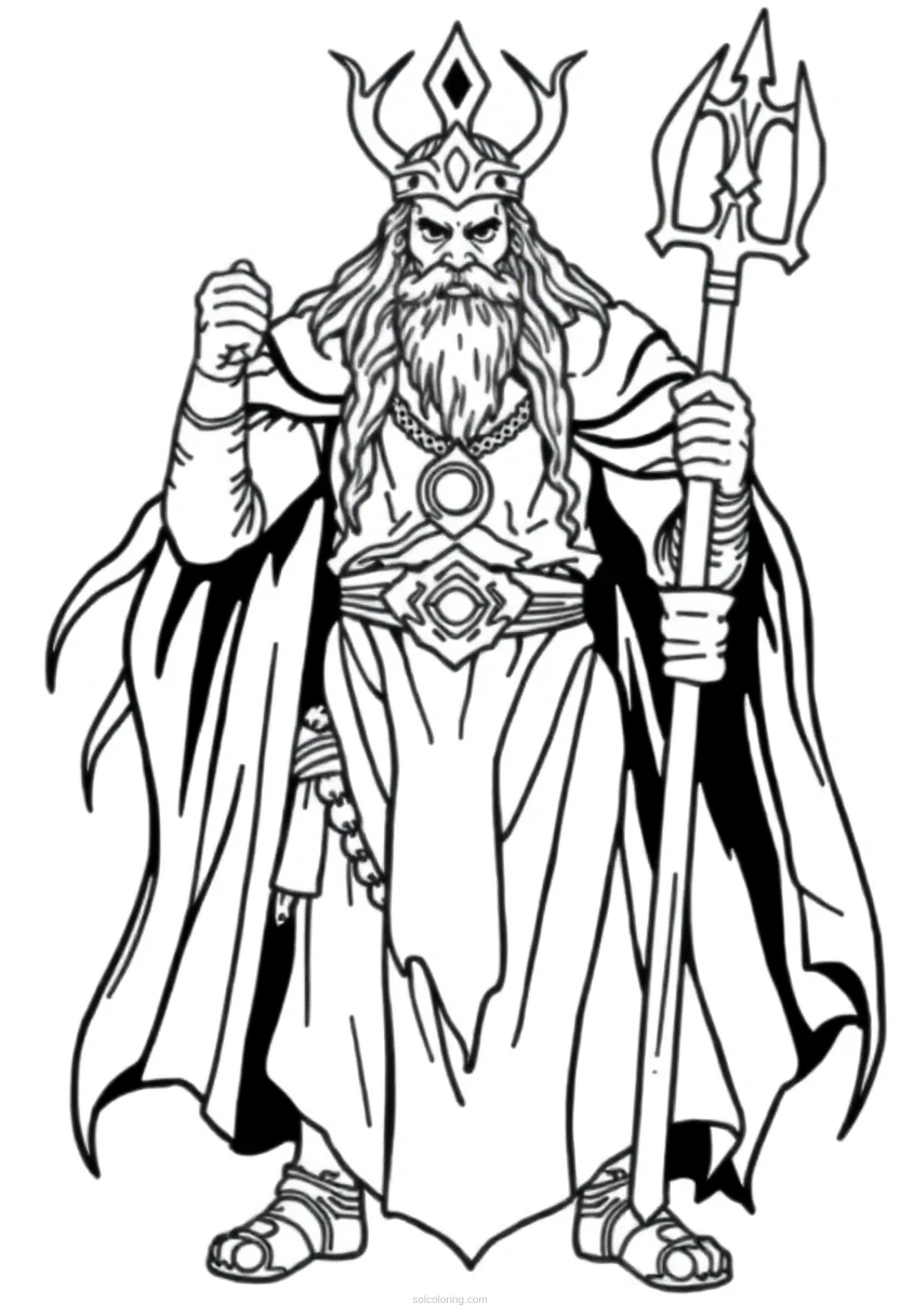 Norse God Baldur coloring page for kids