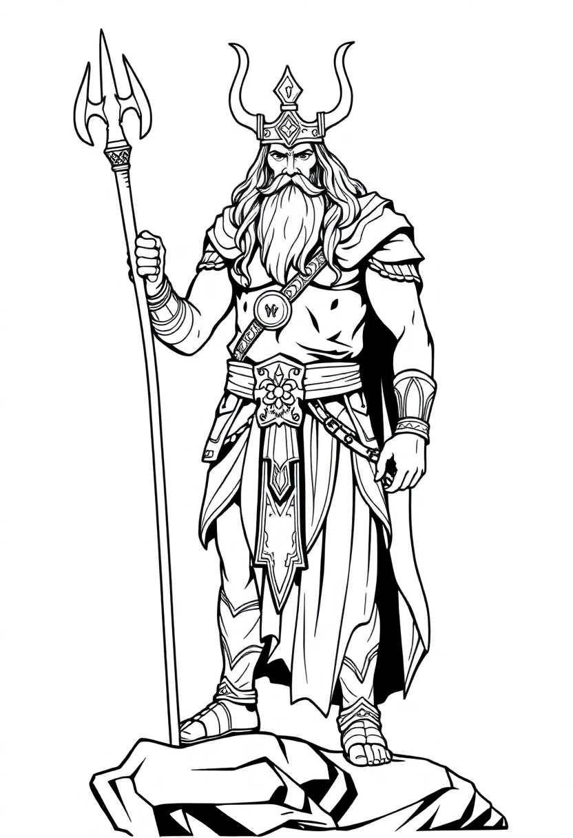 Norse God Baldur coloring page, free printable
