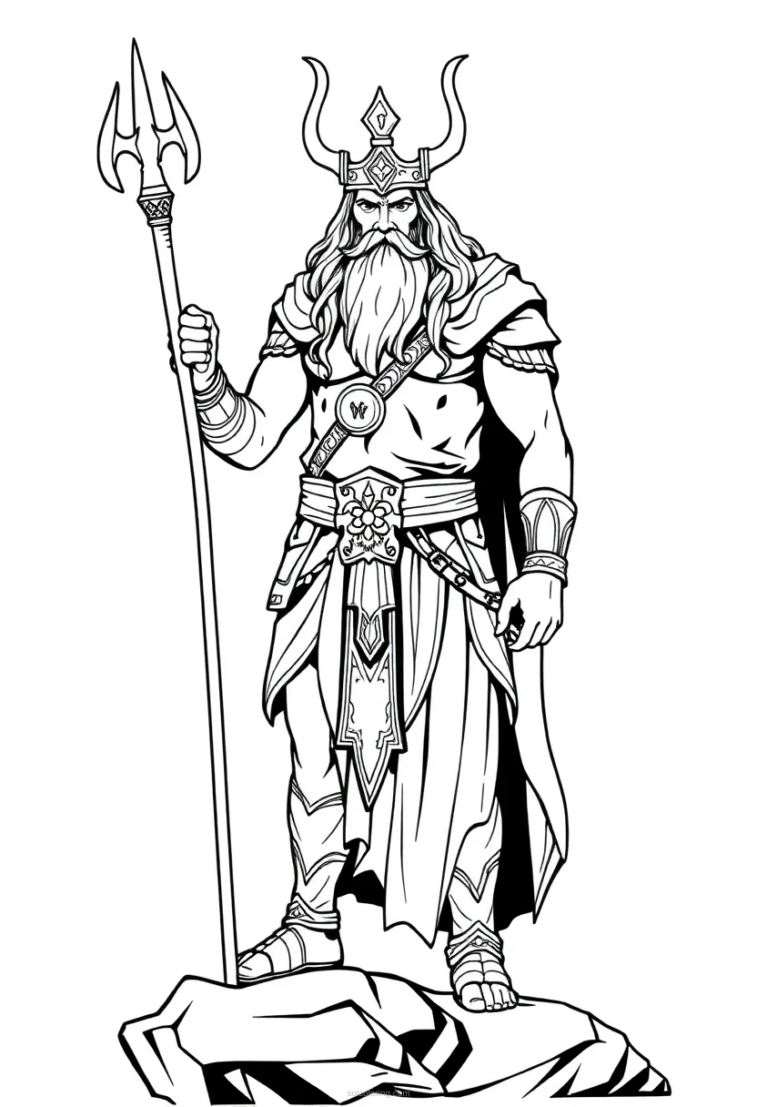 Norse God Baldur coloring page for kids
