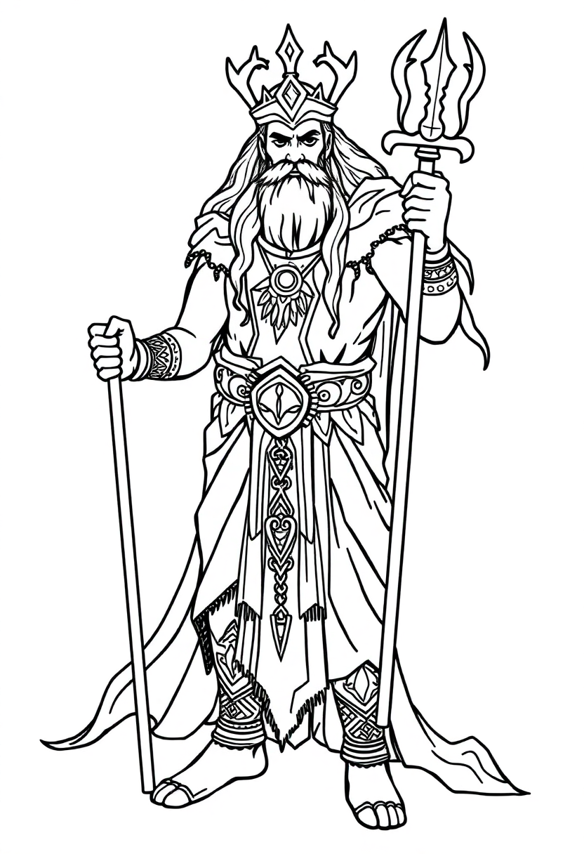 Norse God Baldur coloring page, free printable