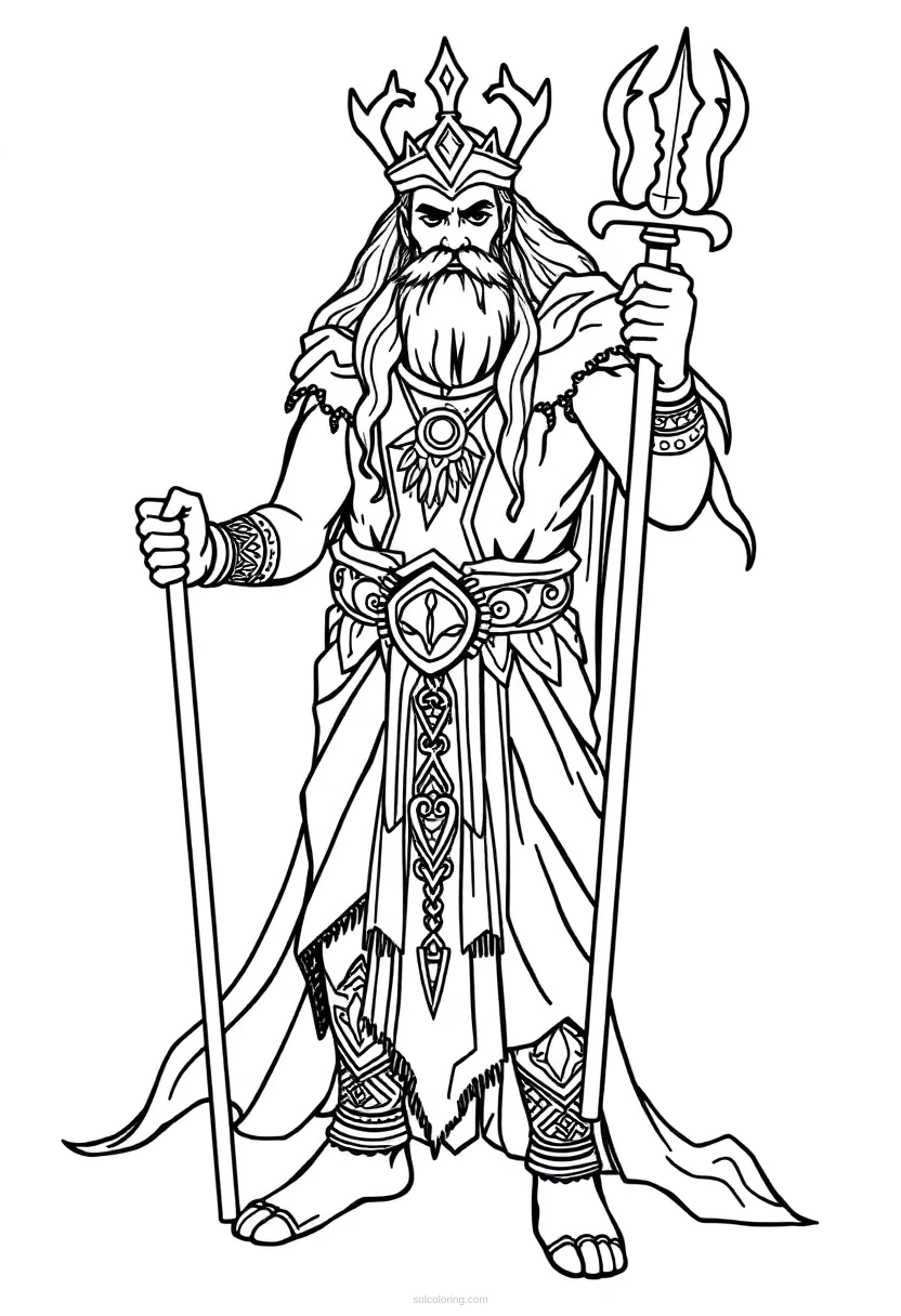 Norse God Baldur coloring page for kids