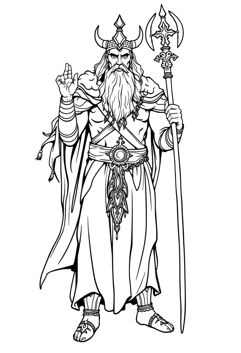 Norse God Baldur coloring page, free printable