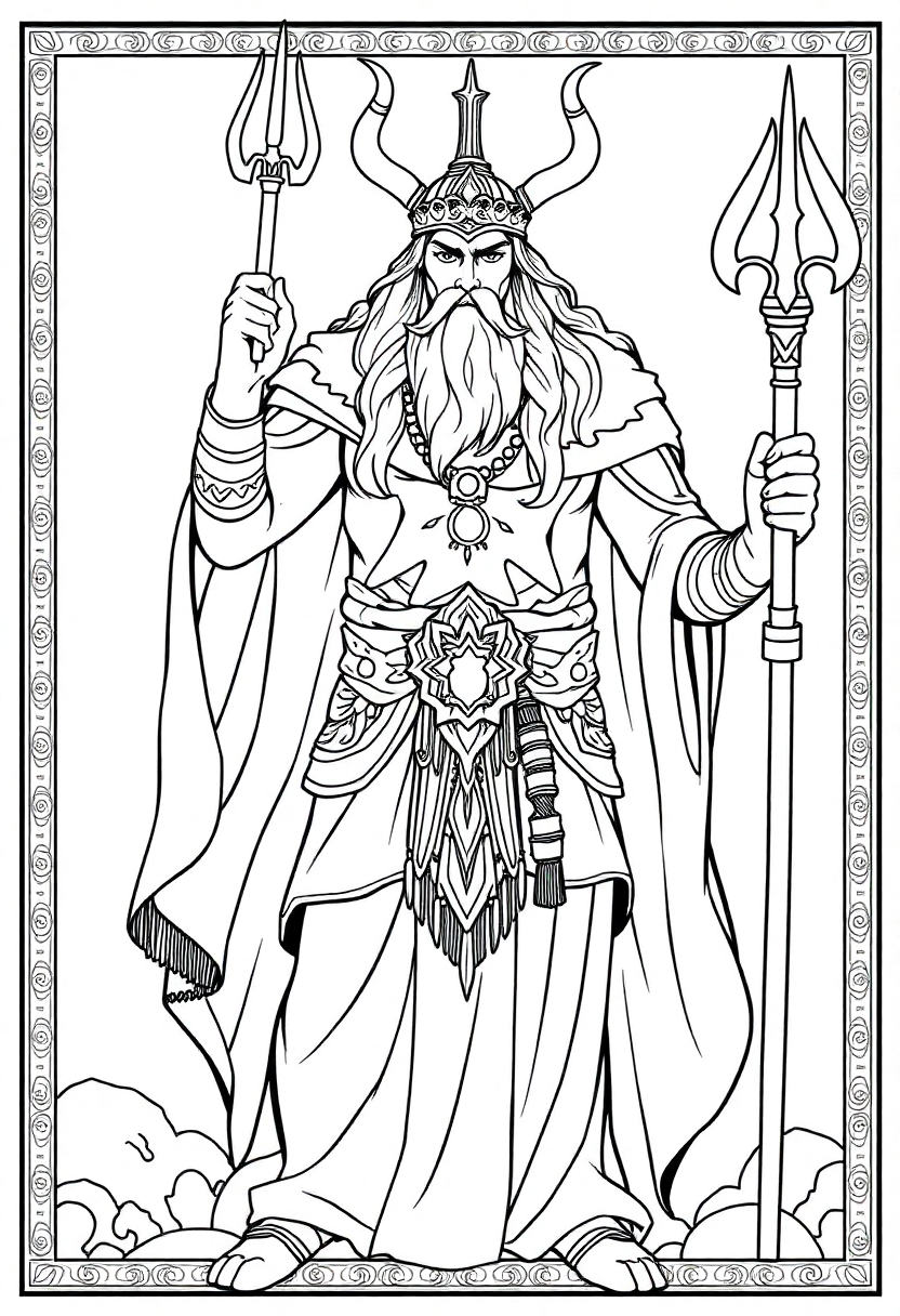 Norse God Baldur coloring page, free printable