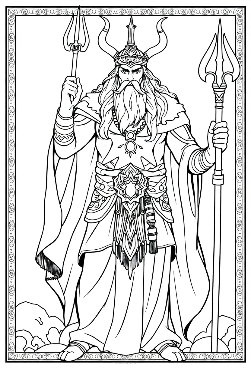 Norse God Baldur coloring page for kids