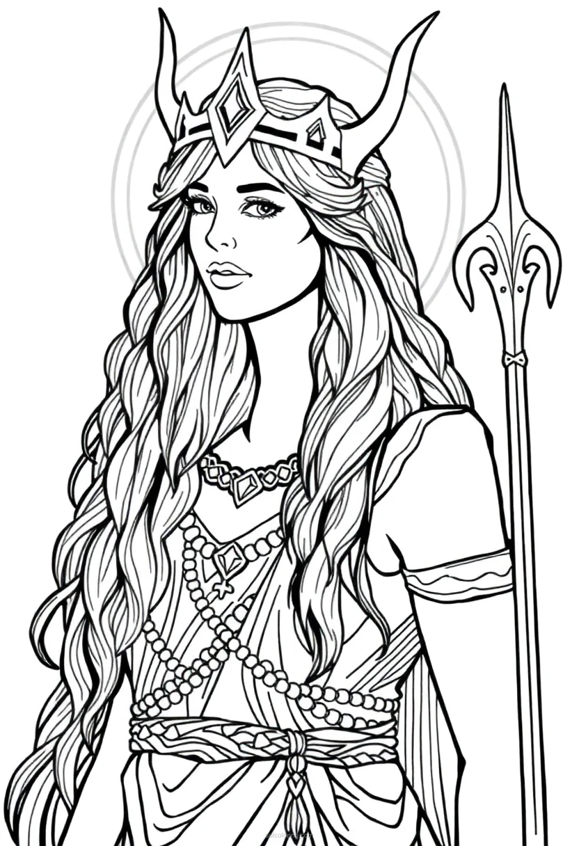 Norse Goddess Freya coloring pages
