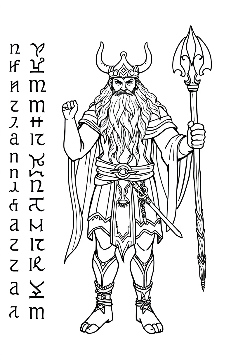 Norse Runes coloring page, free printable