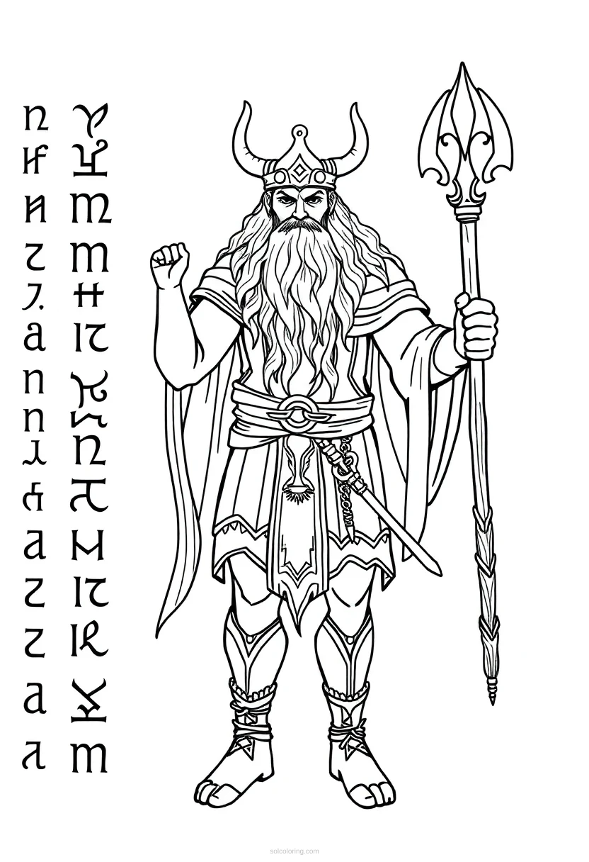 Norse Runes coloring page for kids