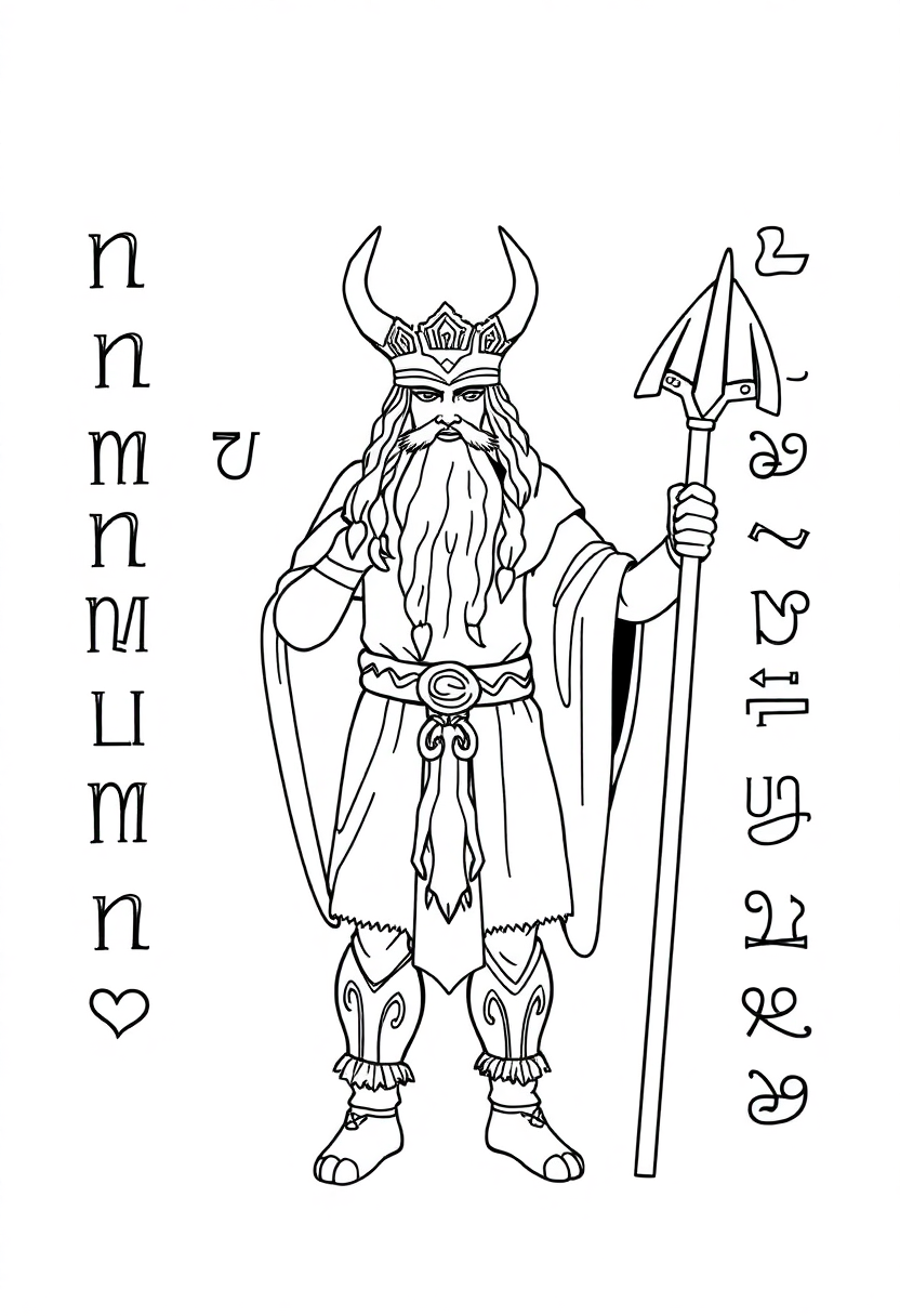 Norse Runes coloring page, free printable