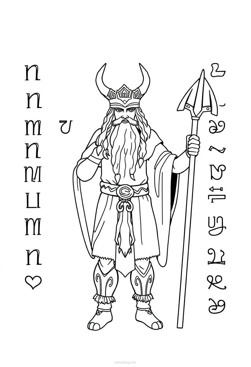 Norse Runes coloring page for kids