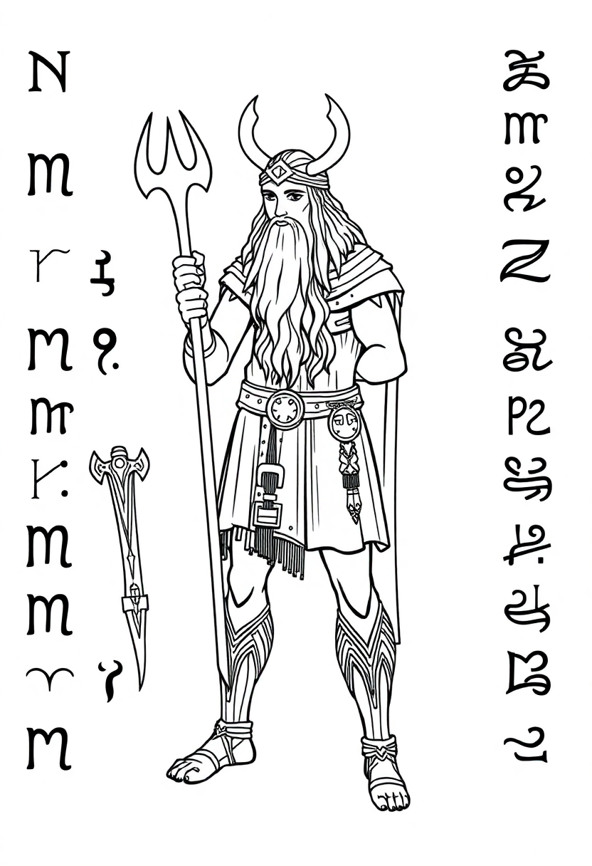 Norse Runes coloring page, free printable