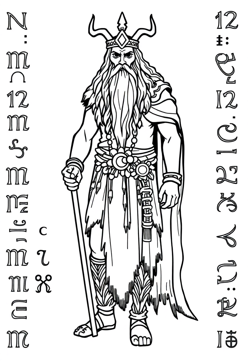 Norse Runes coloring page, free printable