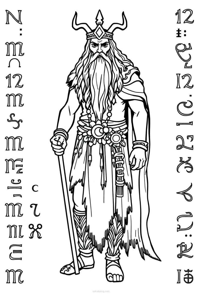 Norse Runes coloring page for kids