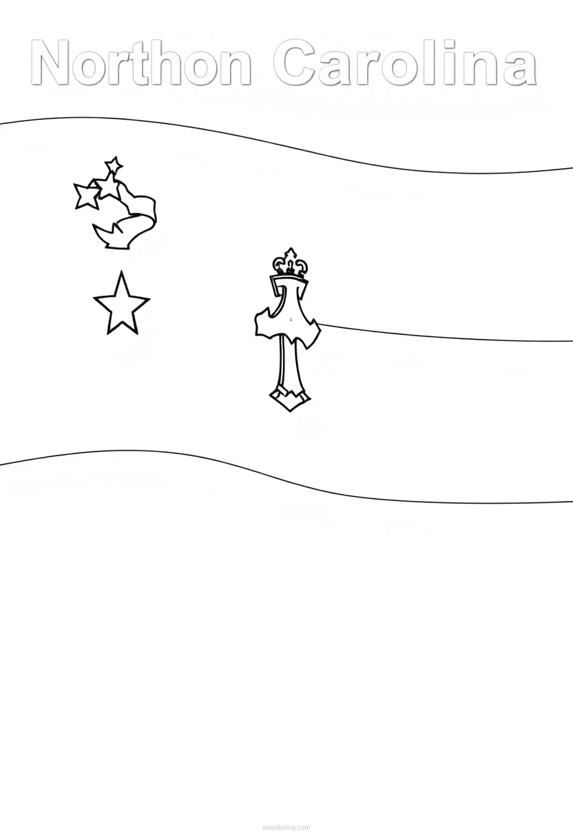 North Carolina State Flag coloring page for kids