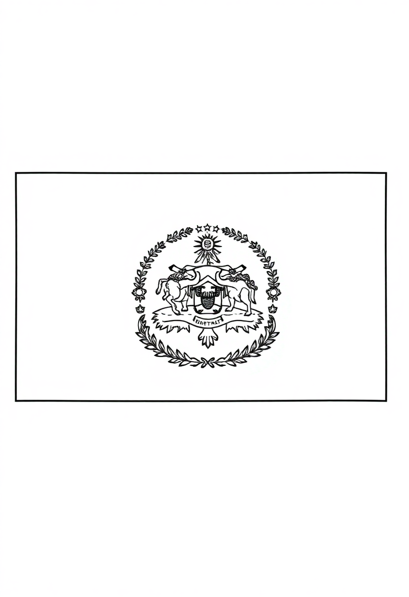North Dakota State Flag coloring page, free printable