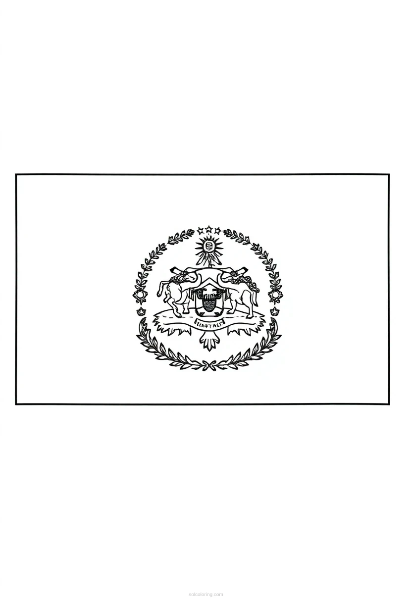 North Dakota State Flag coloring page for kids