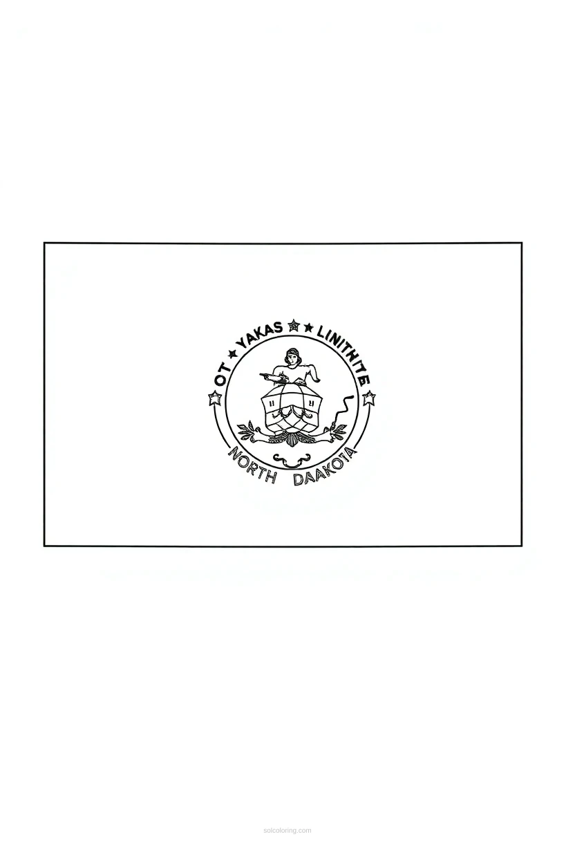 North Dakota State Flag coloring page for kids