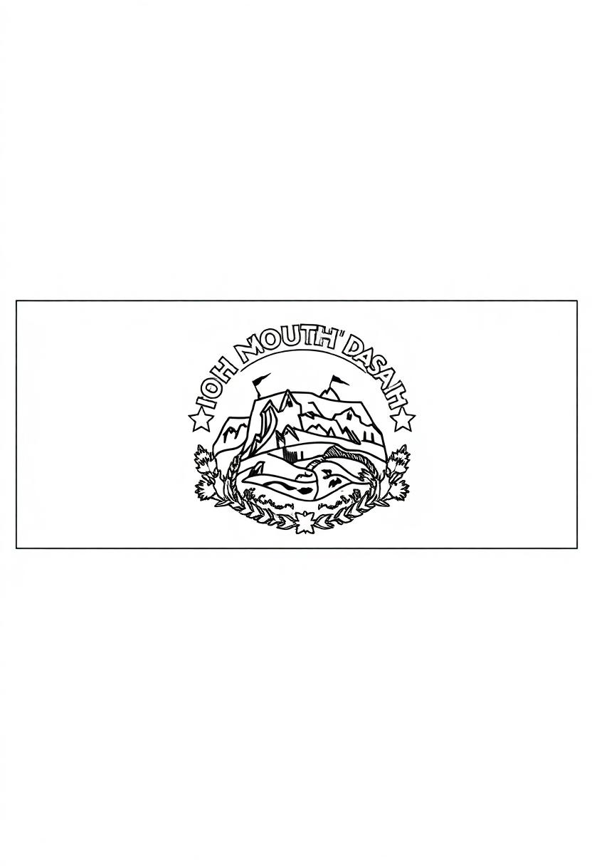 North Dakota State Flag coloring page, free printable