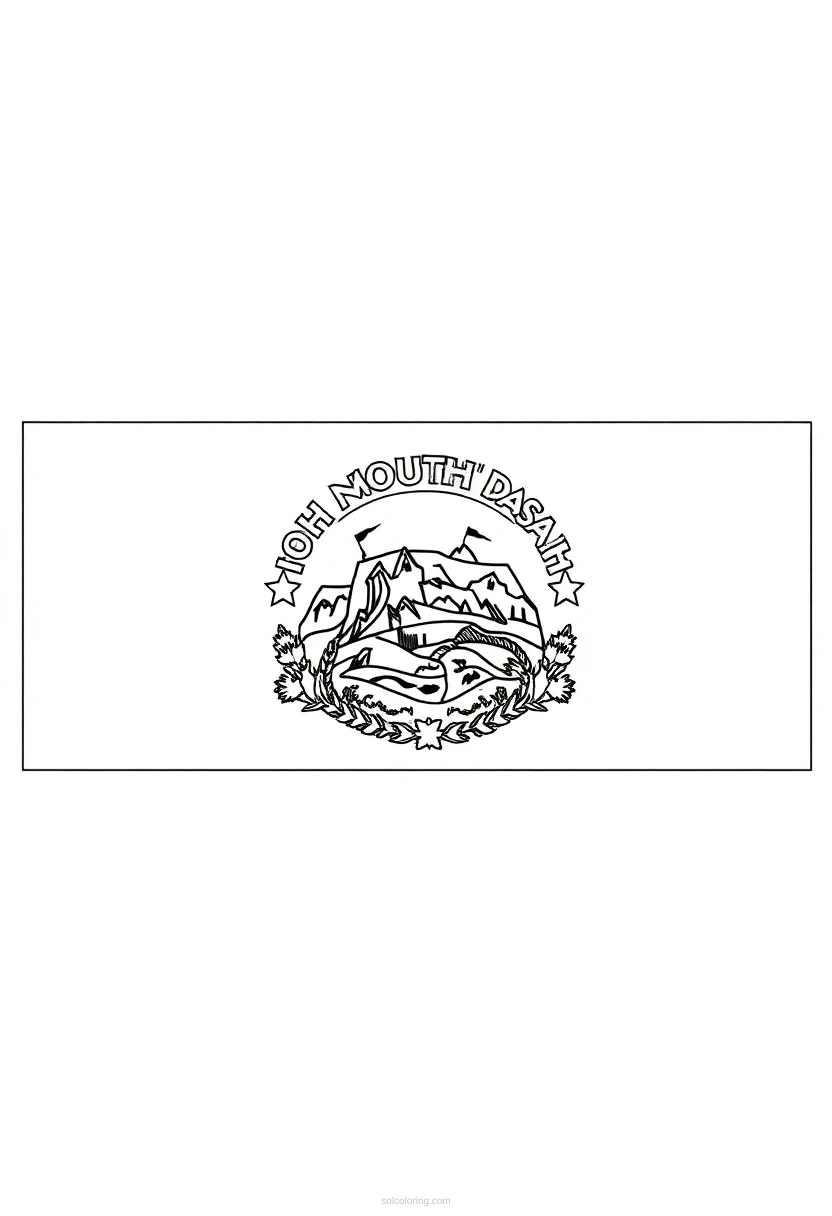 North Dakota State Flag coloring page for kids